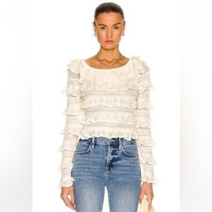 ZIMMERMANN Dancer Frill Neck Top